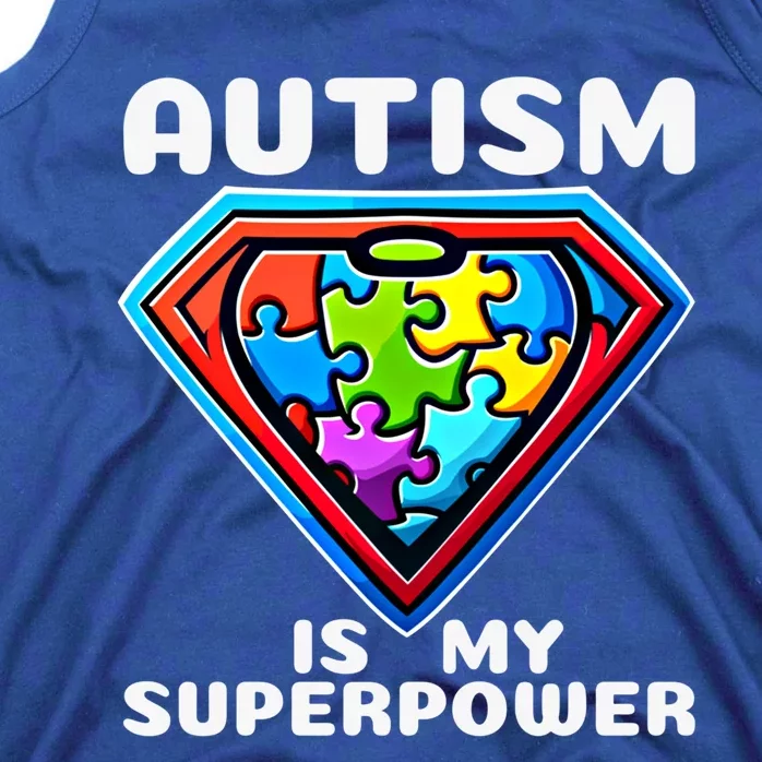 Autism Is My Superpower Superhero Gift Tank Top