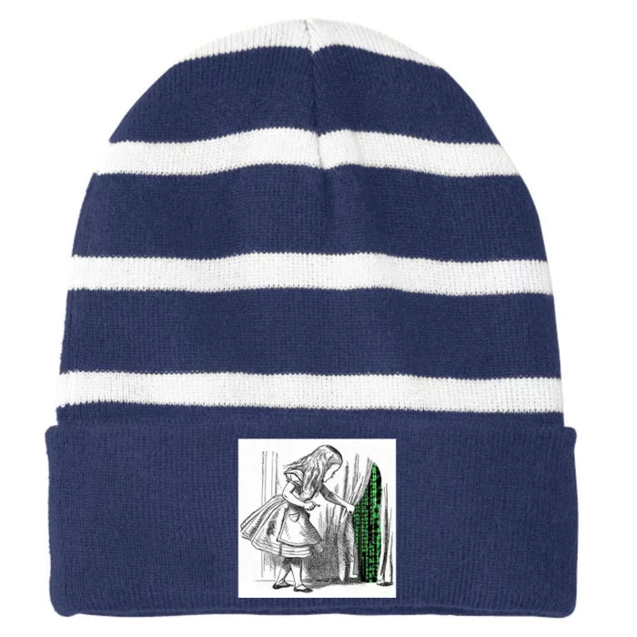 Alice In Matrix Striped Beanie with Solid Band