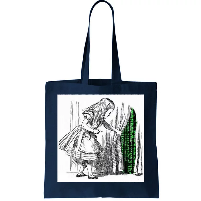 Alice In Matrix Tote Bag