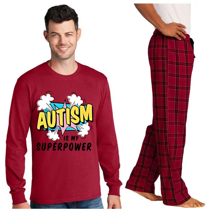 Autism Is My Superpower / Raise Awareness Autistic Support Great Gift Long Sleeve Pajama Set