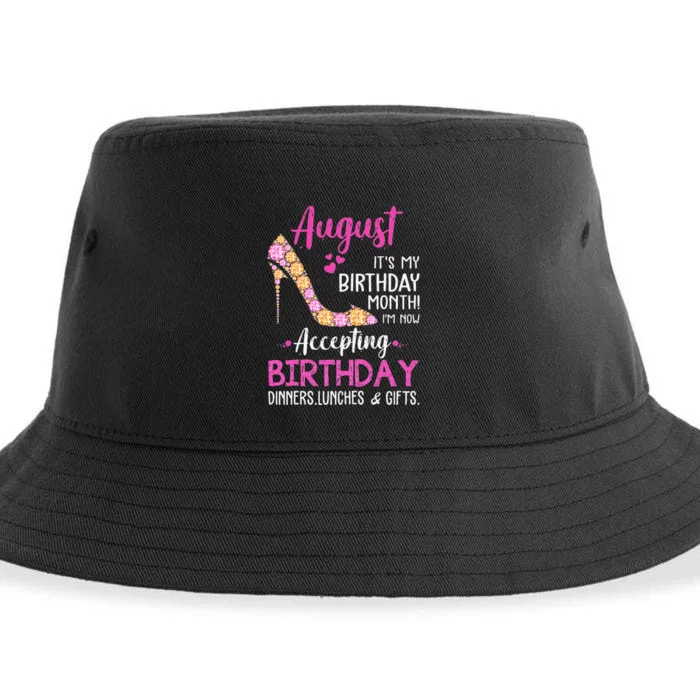 August It's my Birthday Month Mom Wife Gifts Sustainable Bucket Hat