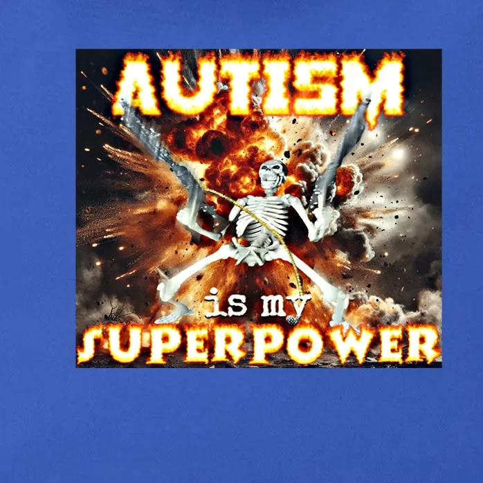 Autism Is My Supper Power Hard Skeleton Meme Oddly Specific Gift Zip Tote Bag