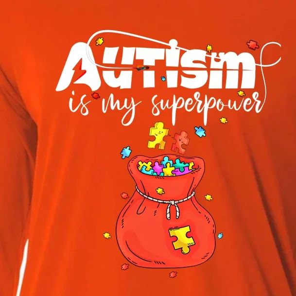 Autism Is My Superpower Superhero Great Gift Autism Awareness Gift Cooling Performance Long Sleeve Crew