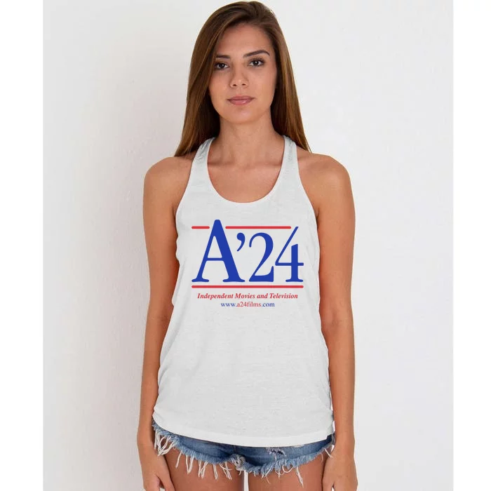 A24 Independent Movies And Television Women's Knotted Racerback Tank