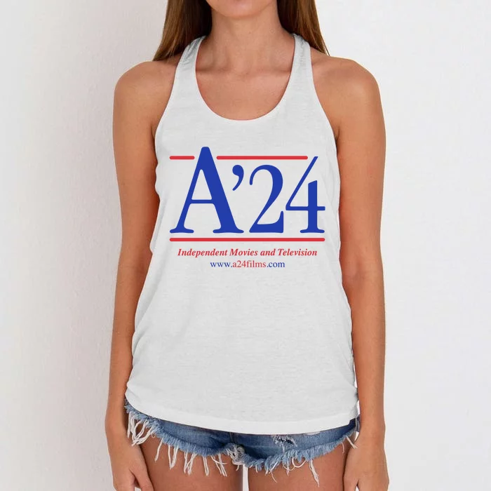 A24 Independent Movies And Television Women's Knotted Racerback Tank