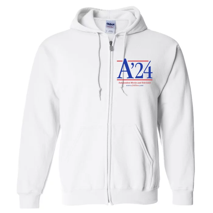 A24 Independent Movies And Television Full Zip Hoodie