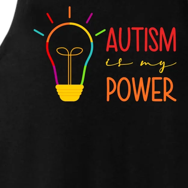 Autism Is My Power Autism Awareness Ladies Tri-Blend Wicking Tank