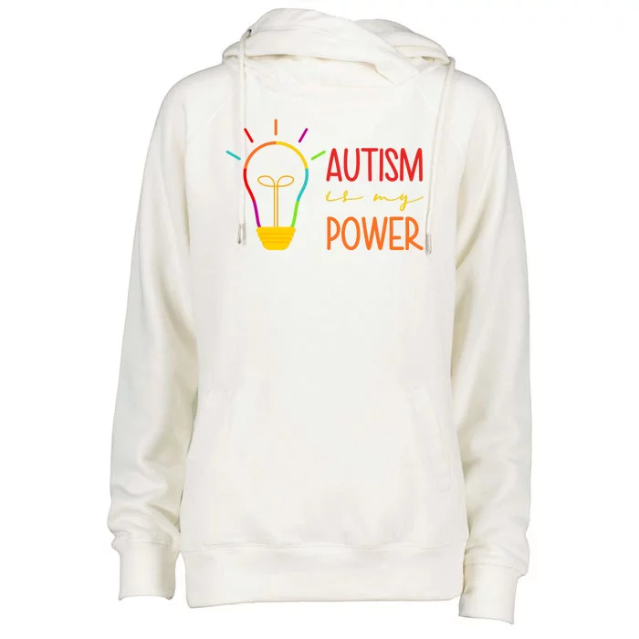 Autism Is My Power Autism Awareness Womens Funnel Neck Pullover Hood