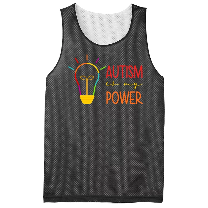 Autism Is My Power Autism Awareness Mesh Reversible Basketball Jersey Tank