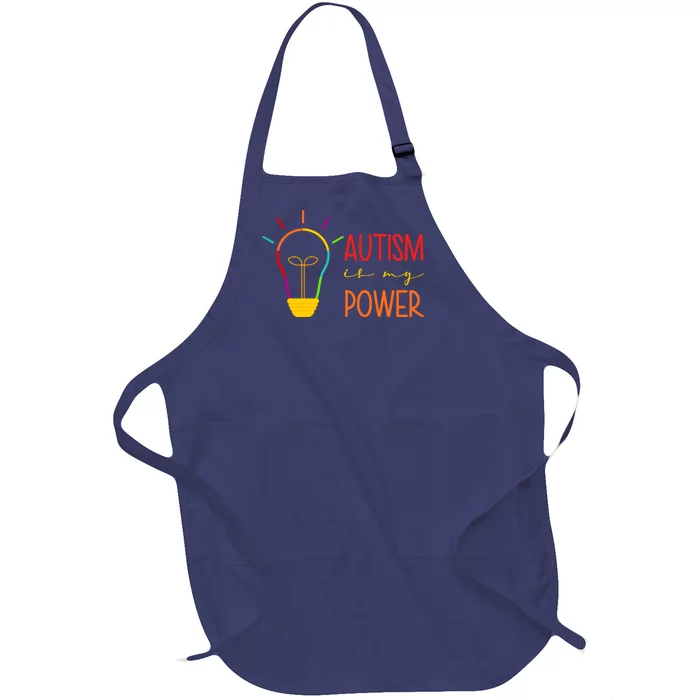 Autism Is My Power Autism Awareness Full-Length Apron With Pocket