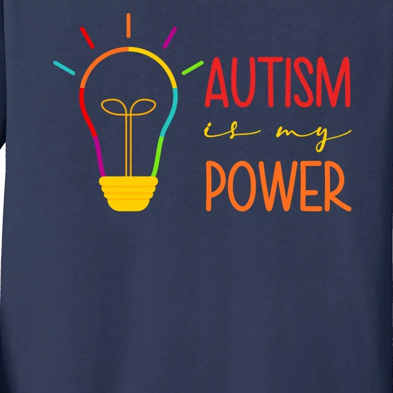 Autism Is My Power Autism Awareness Kids Long Sleeve Shirt