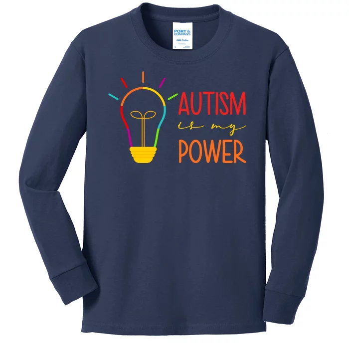 Autism Is My Power Autism Awareness Kids Long Sleeve Shirt