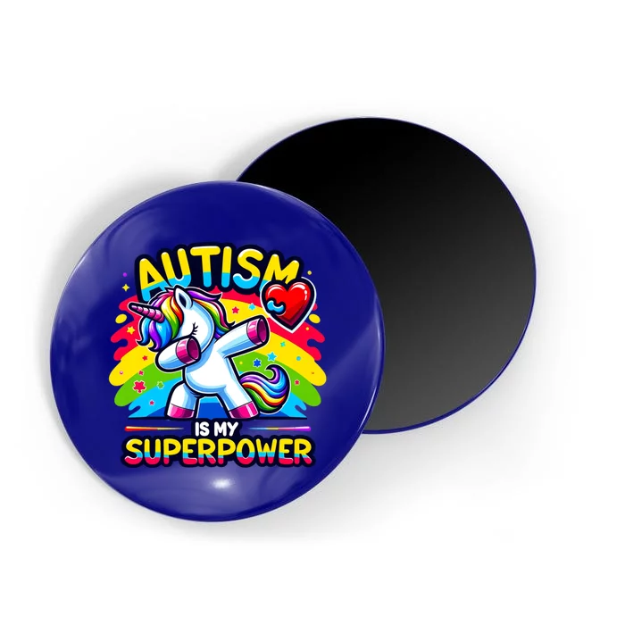 Autism Is My Superpower Dabbing Unicorn Autism Awareness Gift Magnet