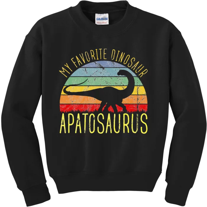 Apatosaurus Is My Favorite Dinosaur Dino Lovers Kids Sweatshirt