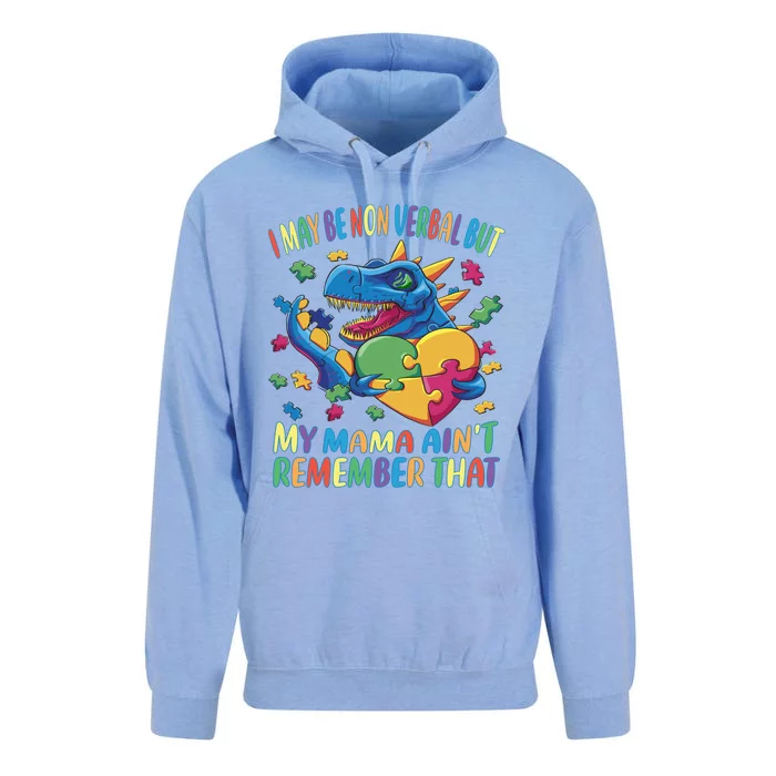 Autism I May Be Non Verbal But My Mama AinT Remember That Gift Unisex Surf Hoodie