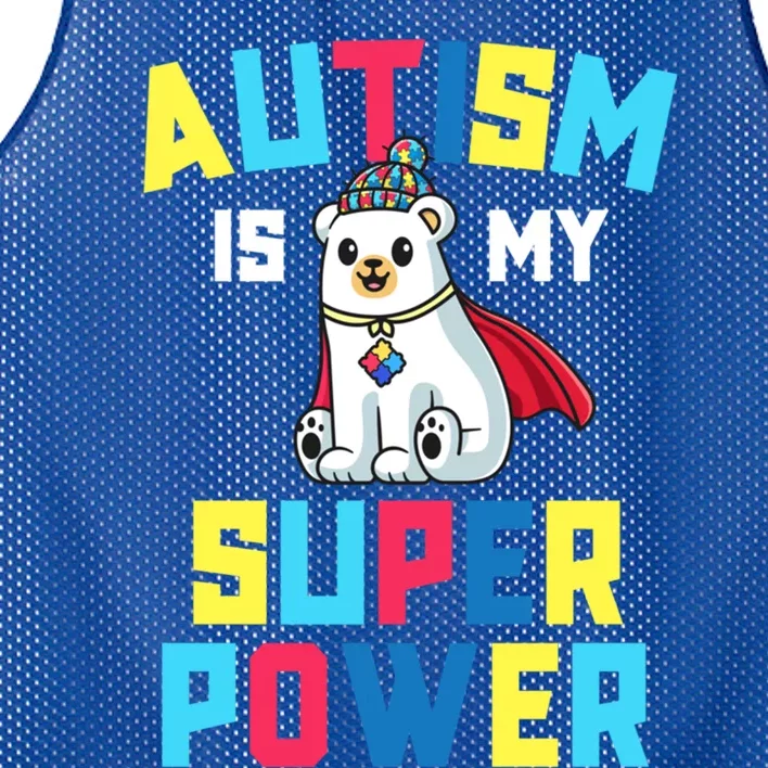 Autism Is My Superpower Awareness Gift Super Power Great Gift Mesh Reversible Basketball Jersey Tank