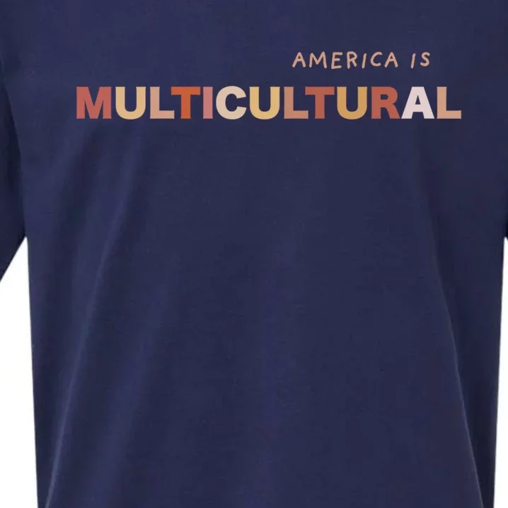 America Is Multicultural Positive Message Cool Gift Usa Gift Sueded Cloud Jersey T-Shirt