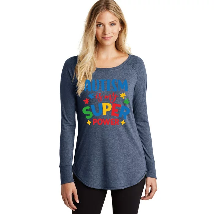 Autism Is My Super Power Autistic Gift Women's Perfect Tri Tunic Long Sleeve Shirt