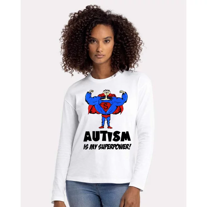 Autism Is My Super Power Hero Womens Cotton Relaxed Long Sleeve T-Shirt