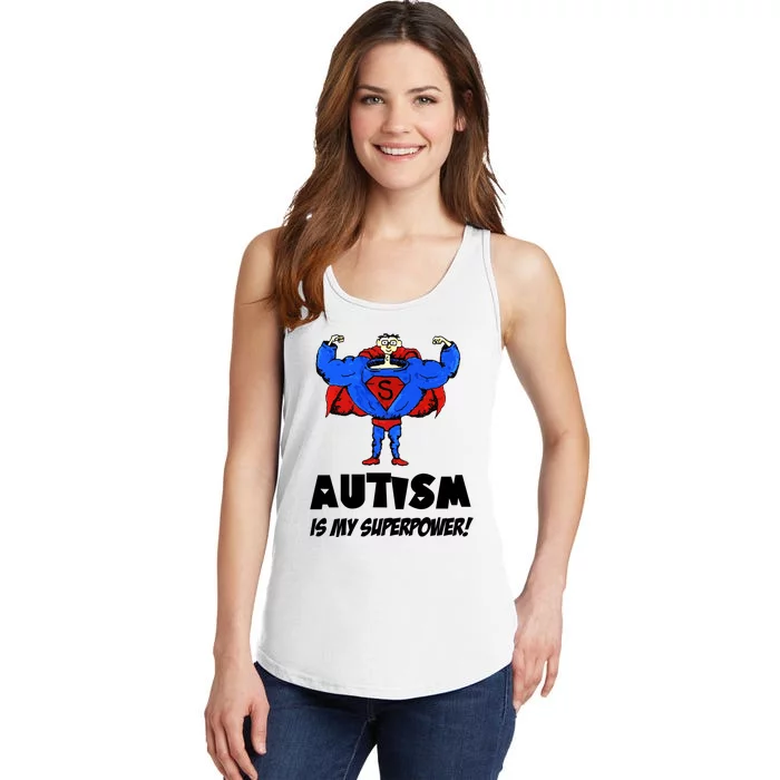 Autism Is My Super Power Hero Ladies Essential Tank