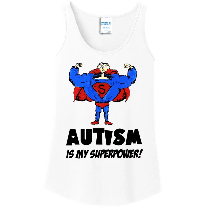 Autism Is My Super Power Hero Ladies Essential Tank