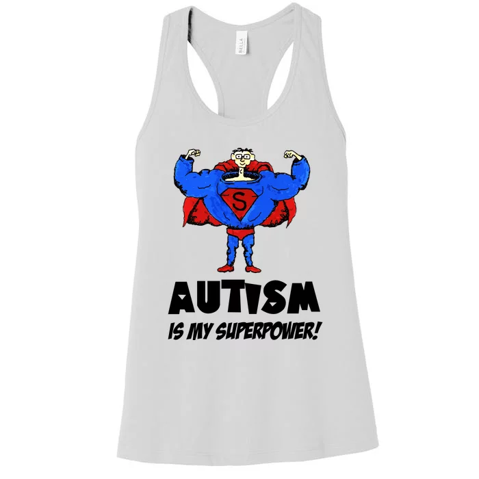 Autism Is My Super Power Hero Women's Racerback Tank