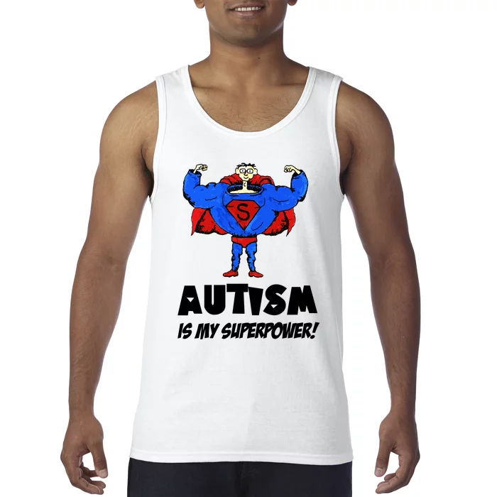 Autism Is My Super Power Hero Tank Top