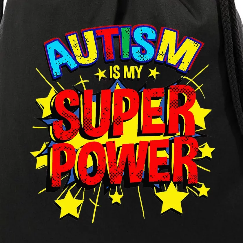 Autism Is My Superpower Autism Awareness Drawstring Bag