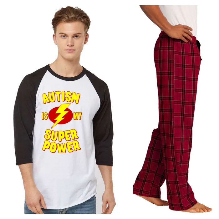 Autism Is My Super Power Cool Gift Raglan Sleeve Pajama Set