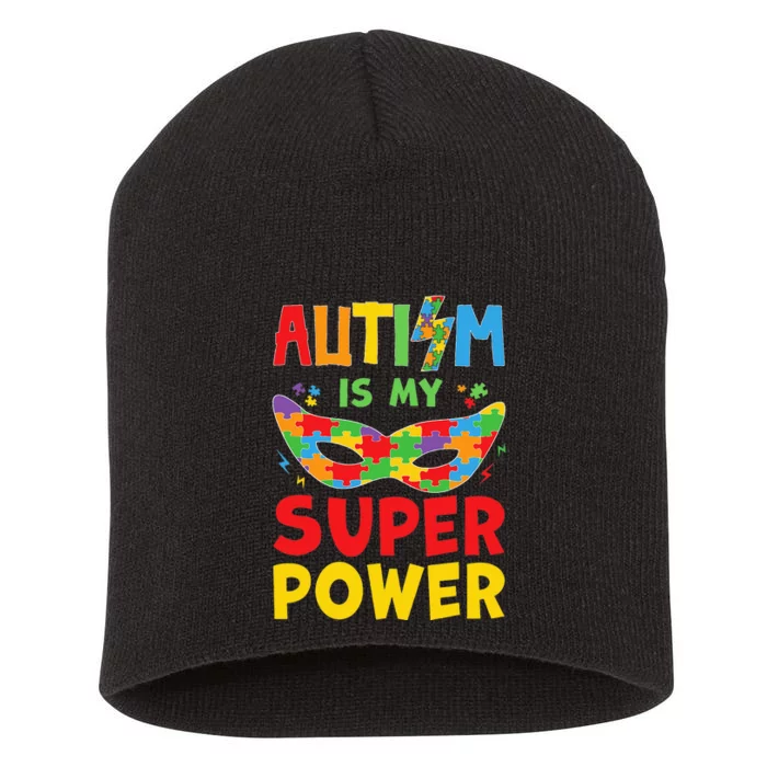 Autism Is My Superpower Toddler Superhero Autism Awareness Short Acrylic Beanie