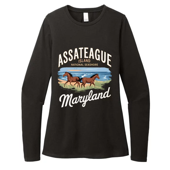 Assateague Island Maryland Adventure National Park Womens CVC Long Sleeve Shirt