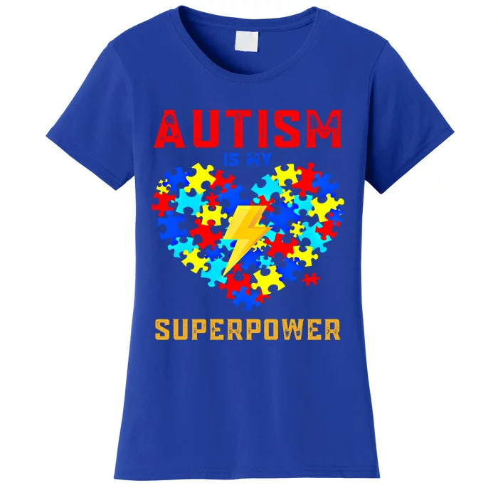 Autism Is My Super Power Superhero Autism Awareness Gift Women's T-Shirt