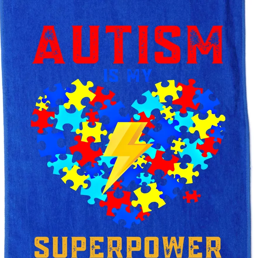 Autism Is My Super Power Superhero Autism Awareness Gift Platinum Collection Golf Towel