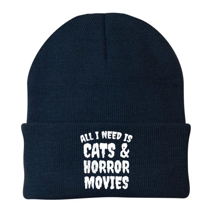 All I Need Is Cats And Horror Movies Horror Fan Gift Knit Cap Winter Beanie