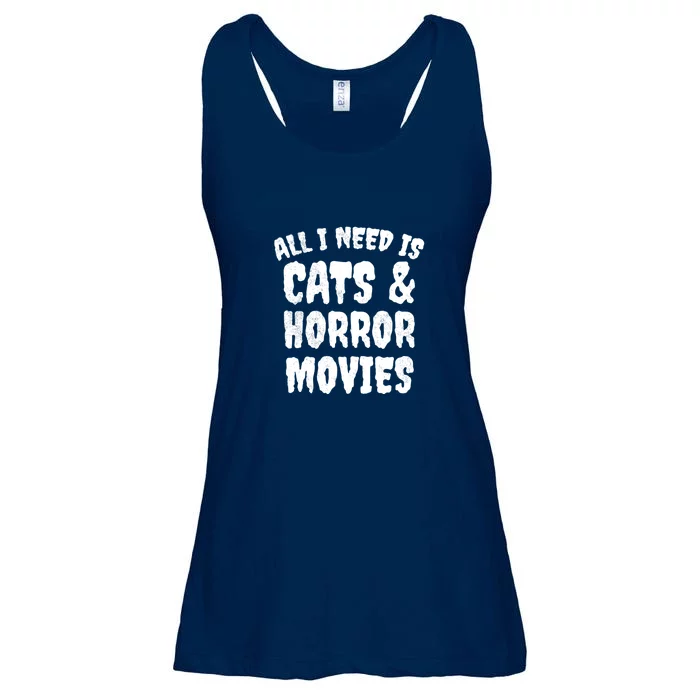 All I Need Is Cats And Horror Movies Horror Fan Gift Ladies Essential Flowy Tank