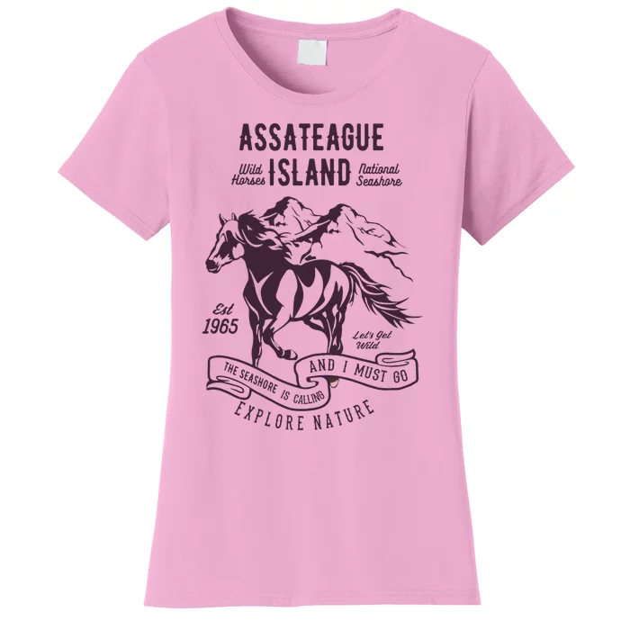 Assateague Island National Seashore Wild Horses Women's T-Shirt