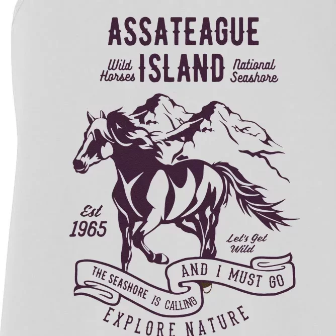 Assateague Island National Seashore Wild Horses Women's Racerback Tank