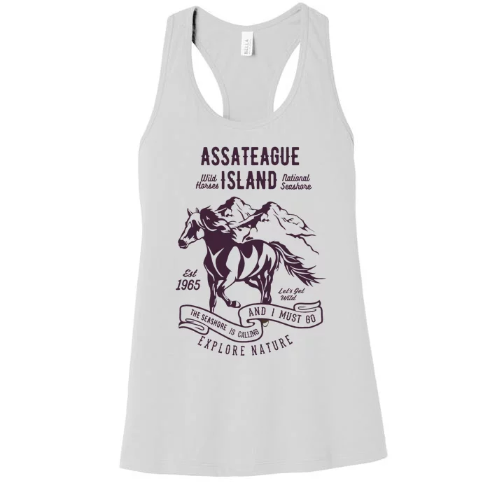 Assateague Island National Seashore Wild Horses Women's Racerback Tank