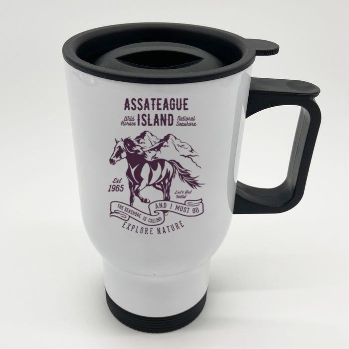 Assateague Island National Seashore Wild Horses Front & Back Stainless Steel Travel Mug