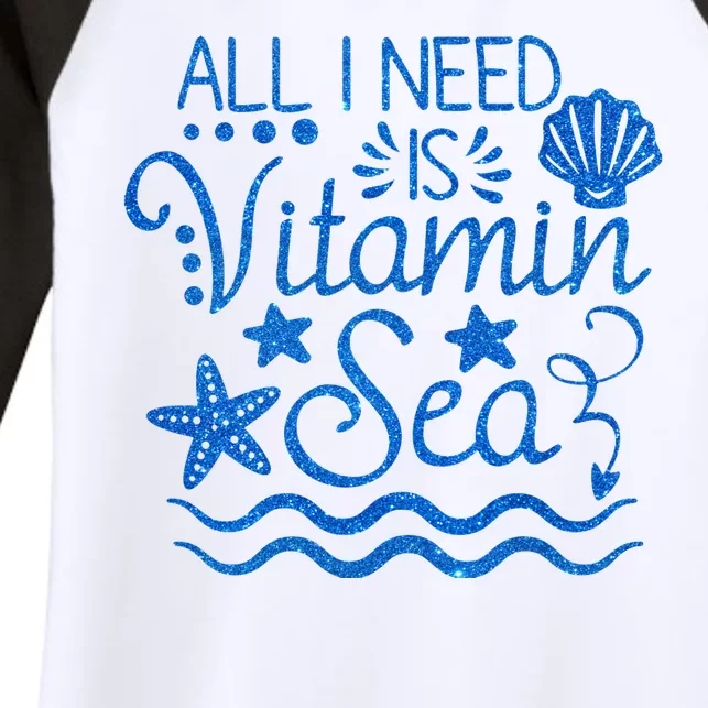 All I Need Is Vitamin Sea Women's Tri-Blend 3/4-Sleeve Raglan Shirt