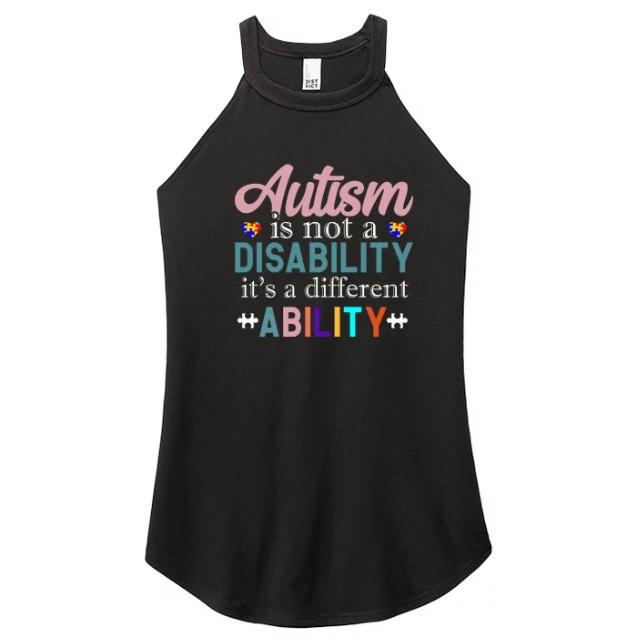 Autism Is Not A Disability Autism Awareness Month Women’s Perfect Tri Rocker Tank