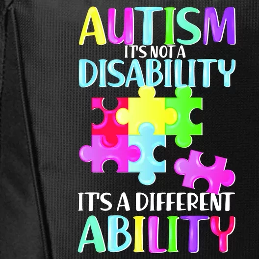 Autism It's Not A Disability It's An Ability Awareness Puzzle City Backpack