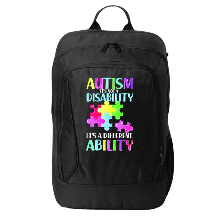 Autism It's Not A Disability It's An Ability Awareness Puzzle City Backpack