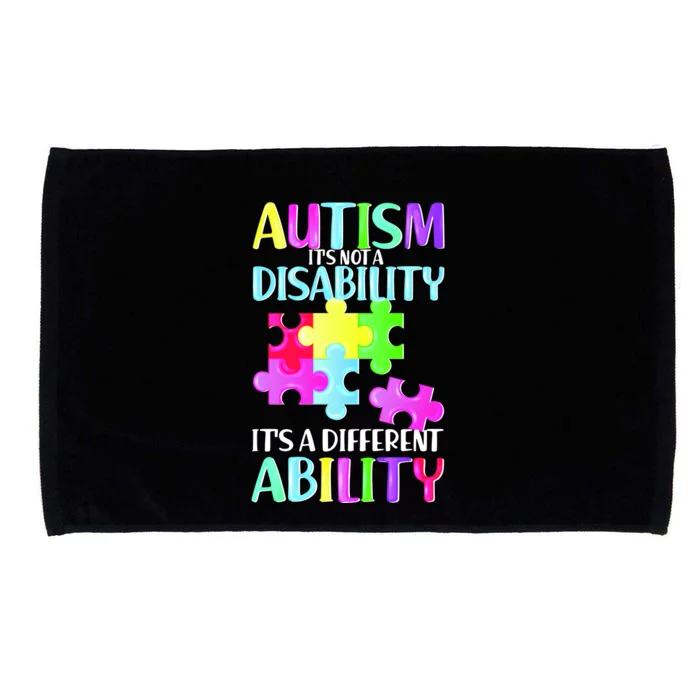 Autism It's Not A Disability It's An Ability Awareness Puzzle Microfiber Hand Towel