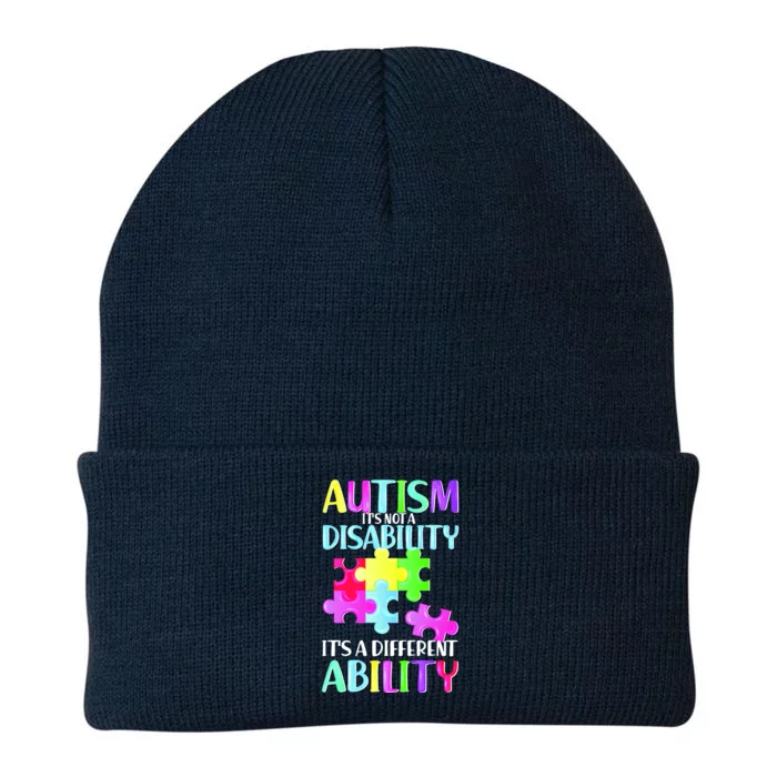 Autism It's Not A Disability It's An Ability Awareness Puzzle Knit Cap Winter Beanie