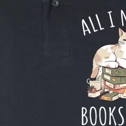 All I Need Is Books & Cats Women Reading Cat Lover Softstyle Adult Sport Polo