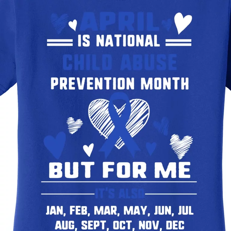 April Is National Abuse Prevention Month Awareness Blu Gift Women's T-Shirt