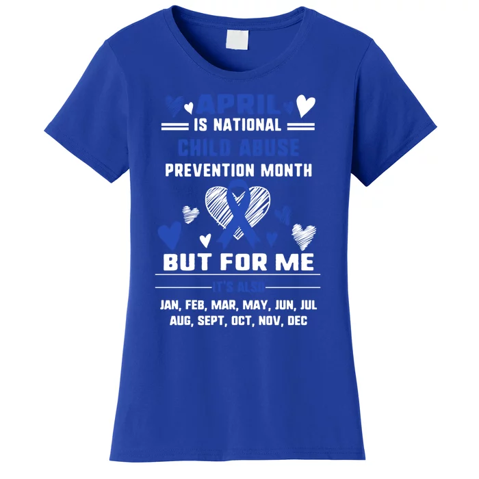 April Is National Abuse Prevention Month Awareness Blu Gift Women's T-Shirt