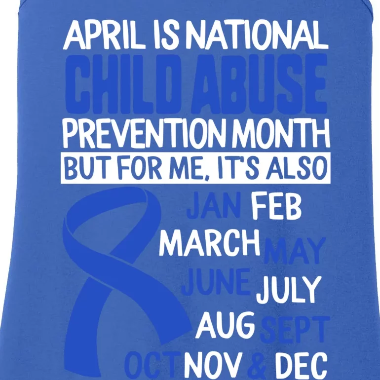 April Is National Abuse Prevention Month Awareness Blu Gift Ladies Essential Tank