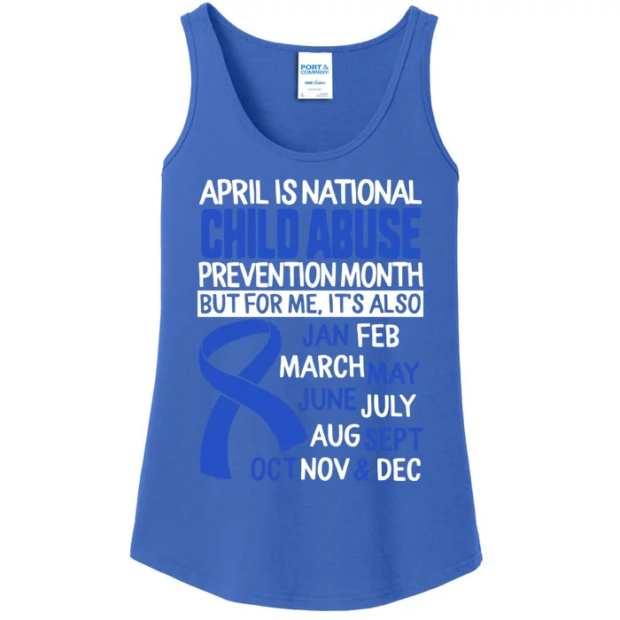 April Is National Abuse Prevention Month Awareness Blu Gift Ladies Essential Tank